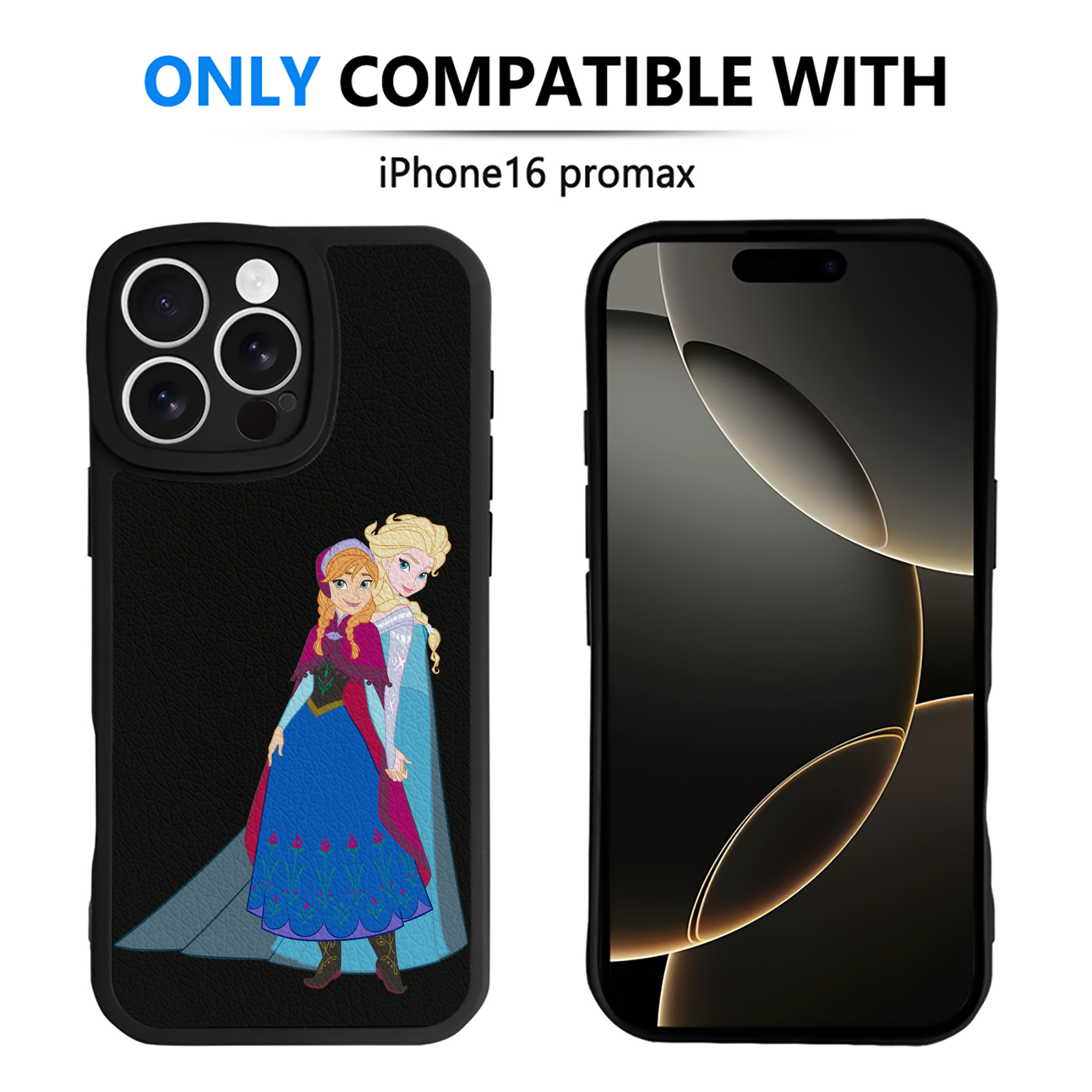 （画像用） アナと雪の女王 アンナ エルサ Frozen Anna Elsa 【iPhone 16シリーズ対応】シリコンスマホケース（レザー調） 材質：シリコン